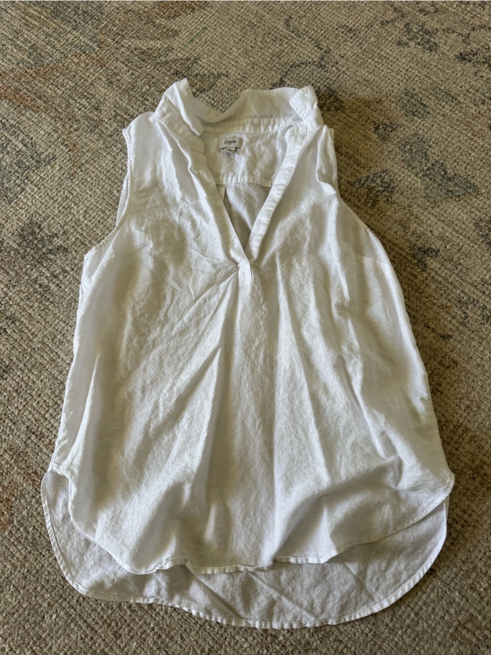 J. Crew White Sleeveless Tunic blouse